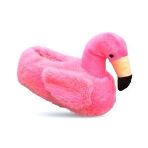 Pink Flamingo Plush Slippers Size 8-9 Amanda Blu‎ Animal Slippers for Women